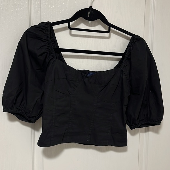 GAP Puff Sleeve Crop Top, Fitted silhouette - Picture 2 of 5